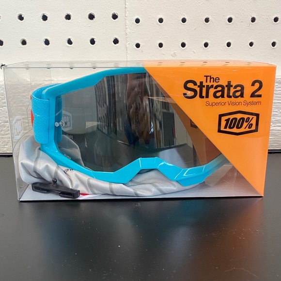 Strata 2 Turquoise & Red Orange Men's Goggles